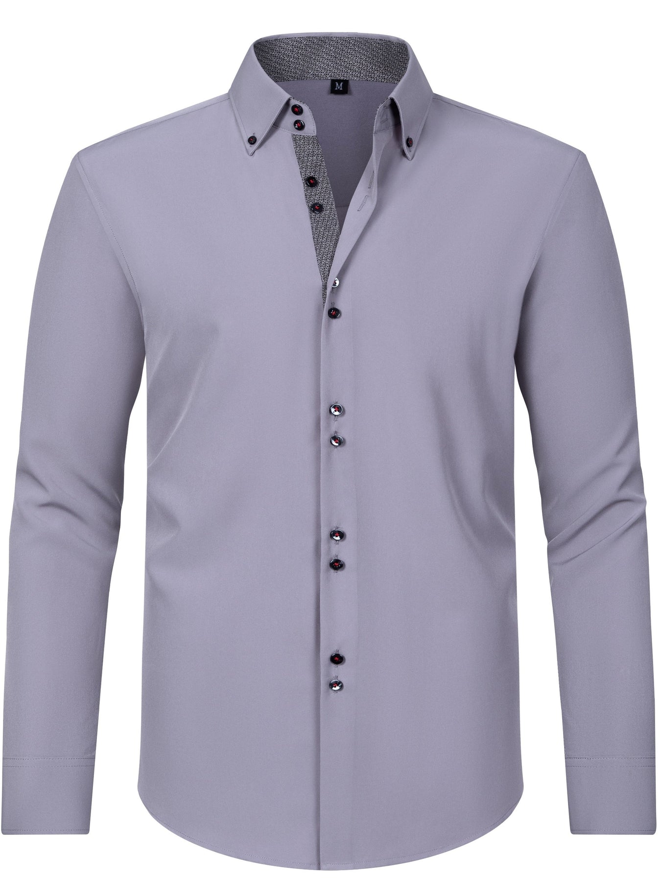 Arjun Men’s Dress Shirt – Long Sleeve Slim Fit Button Down with Contrast Detail