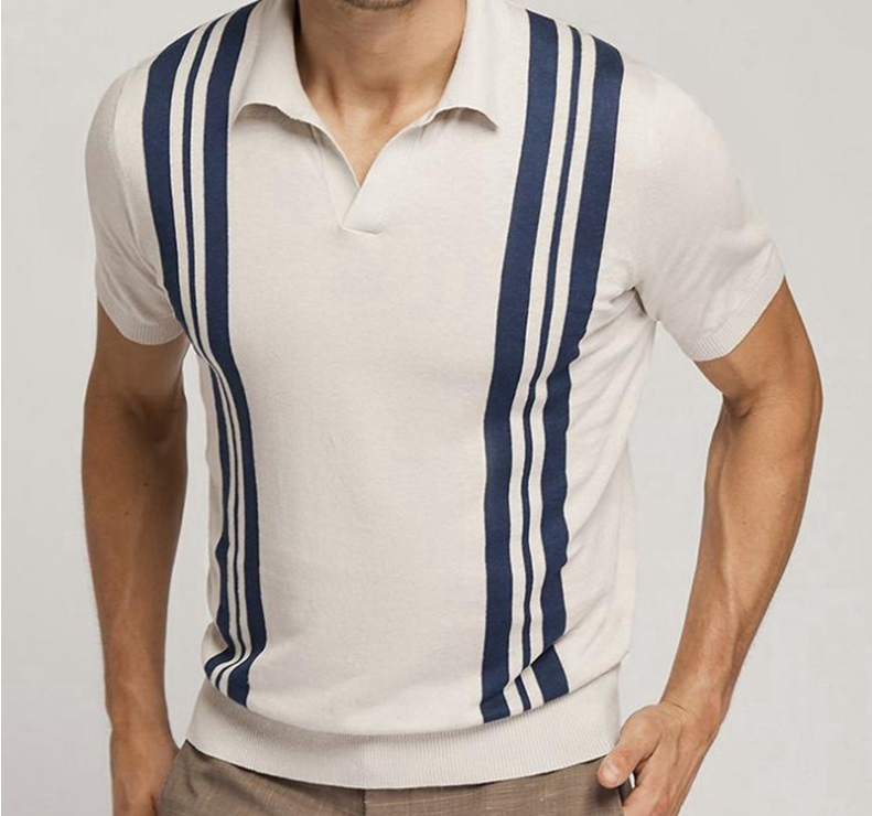 Sebastian Men’s Striped Polo Shirt – Soft Cotton Short Sleeve