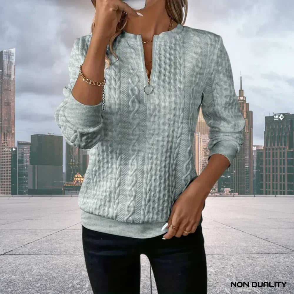 Kylie Half Zip Sweater – Half Zip Knit Pullover with Relaxed Fit