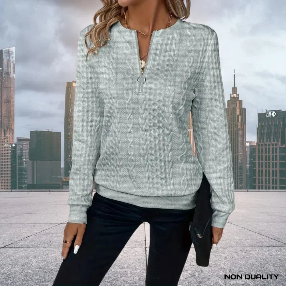 Kylie Half Zip Sweater – Half Zip Knit Pullover with Relaxed Fit