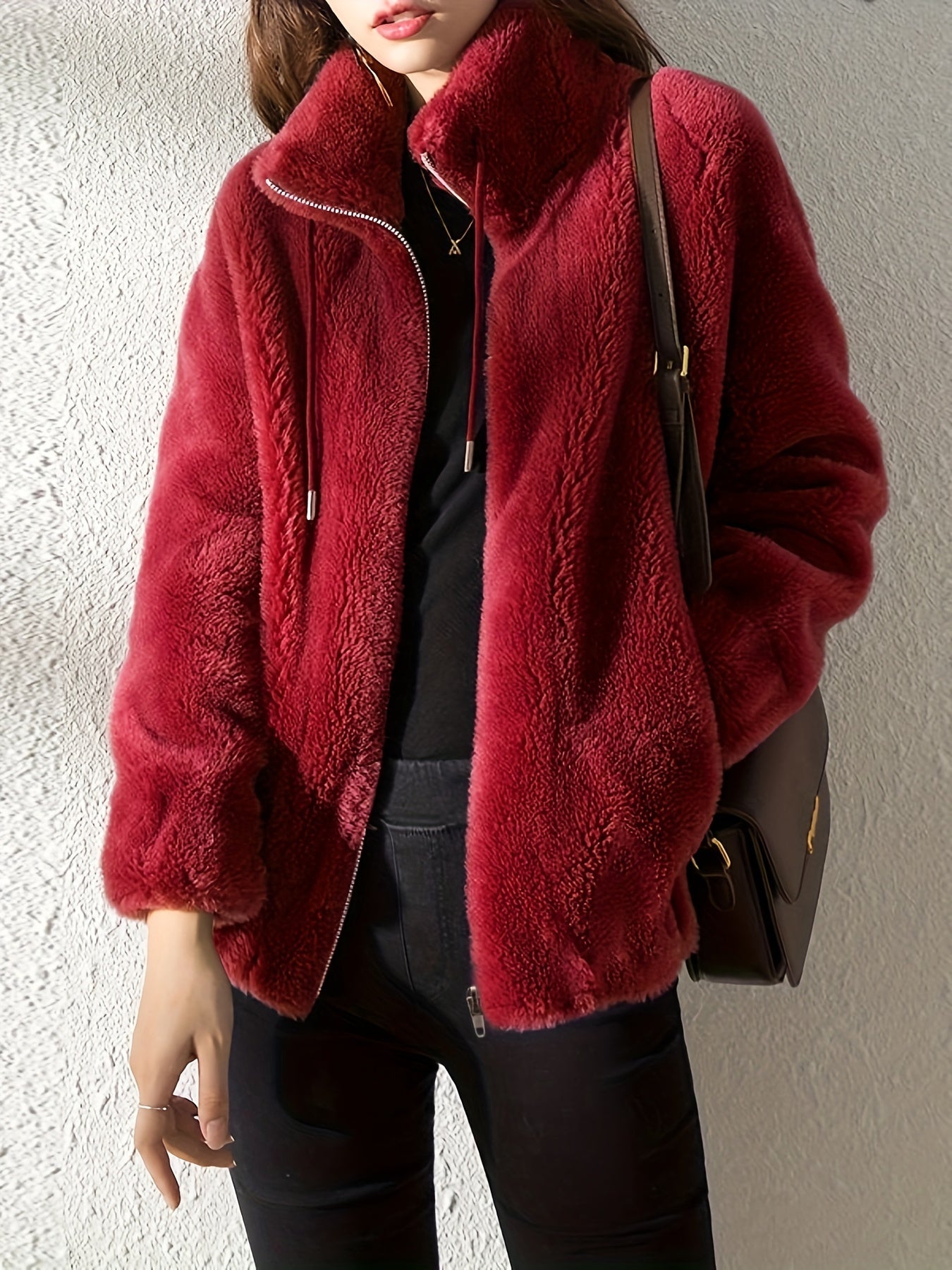 Sienna Zip Fleece Jacket – Women’s Lightweight Jacket with High Neck & Plush Texture