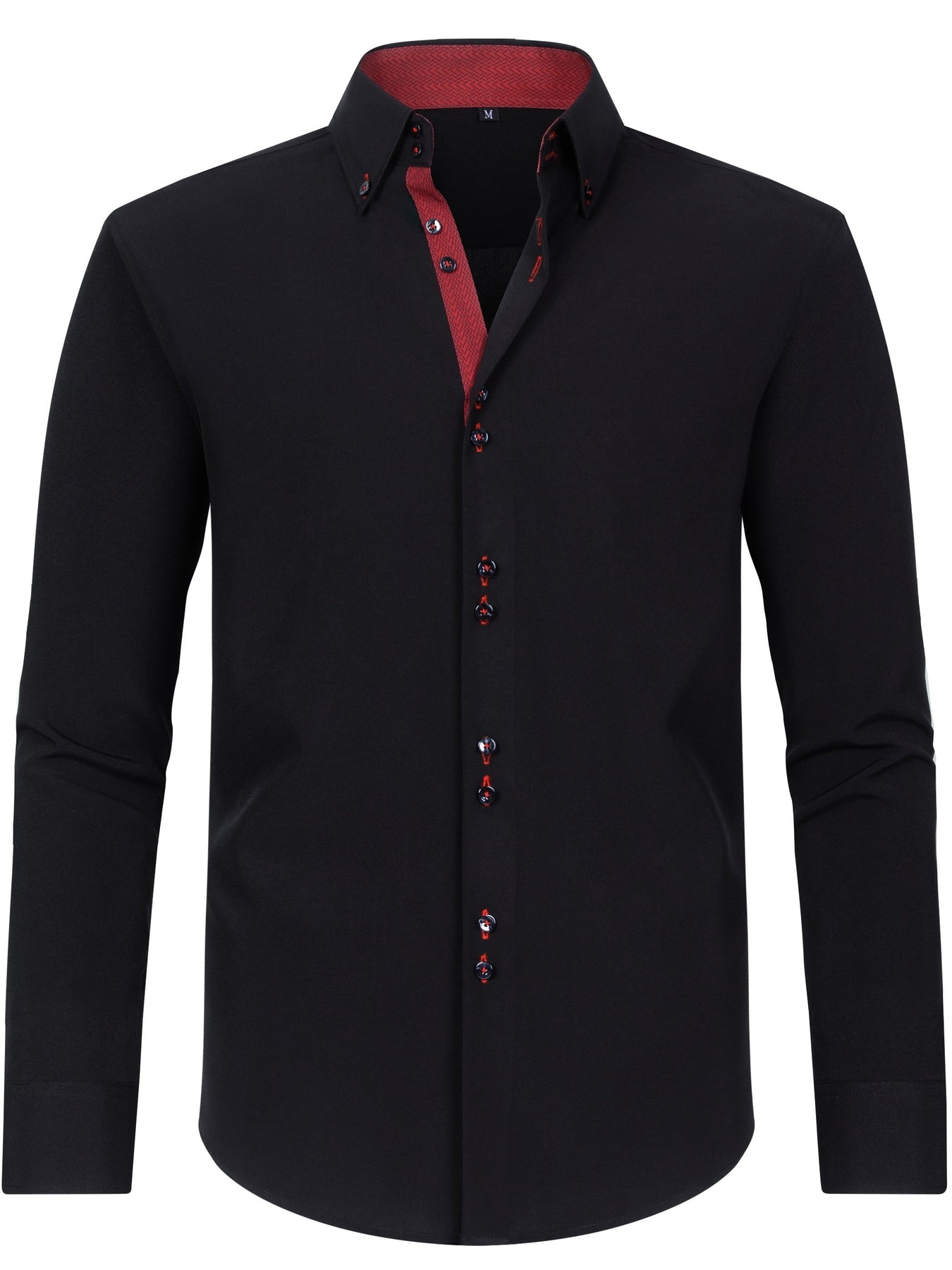 Arjun Men’s Dress Shirt – Long Sleeve Slim Fit Button Down with Contrast Detail