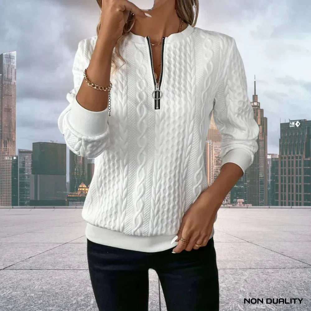 Kylie Half Zip Sweater – Half Zip Knit Pullover with Relaxed Fit