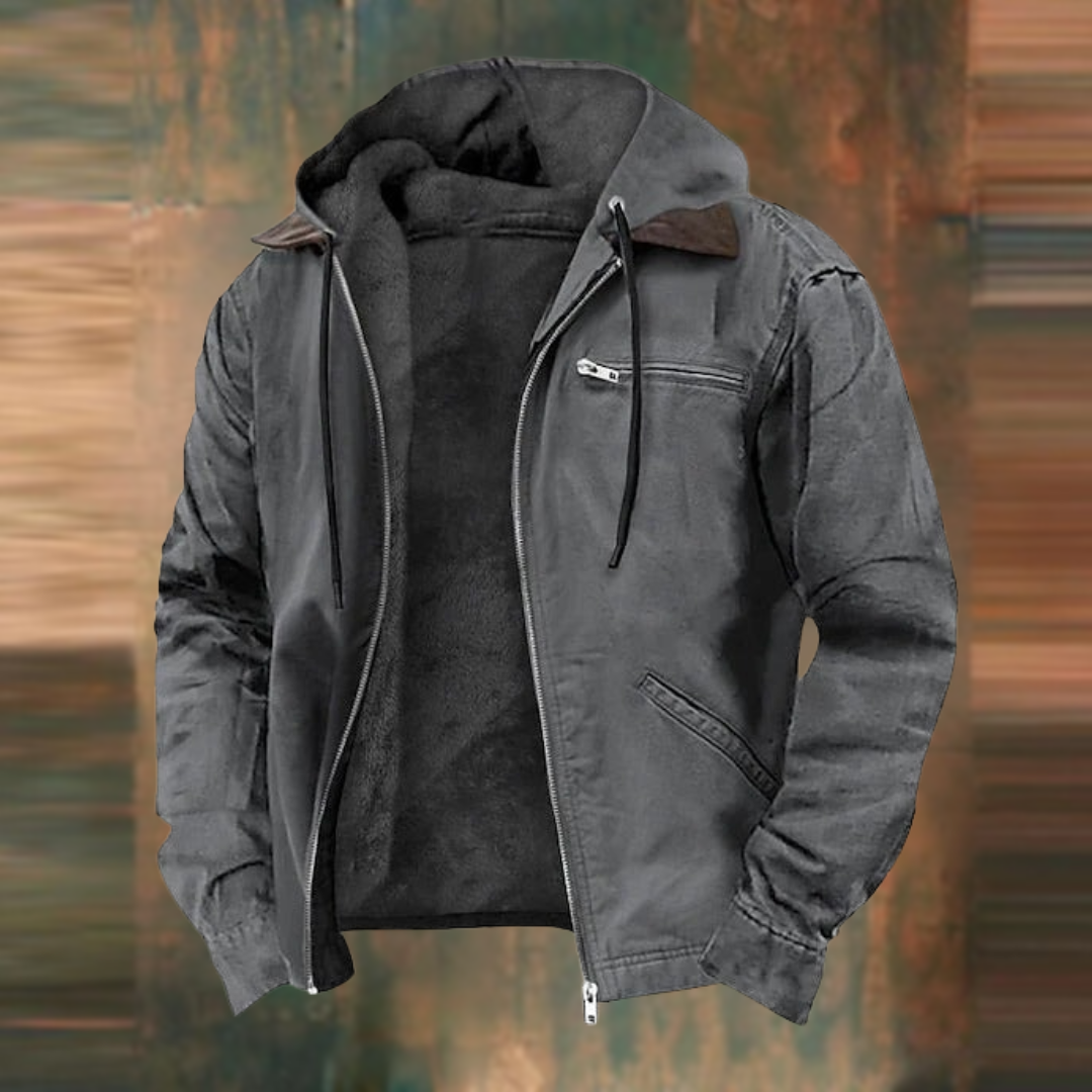 Elliot Men’s Hooded Jacket – Fleece-Lined for Winter Warmth & Casual Streetwear Style