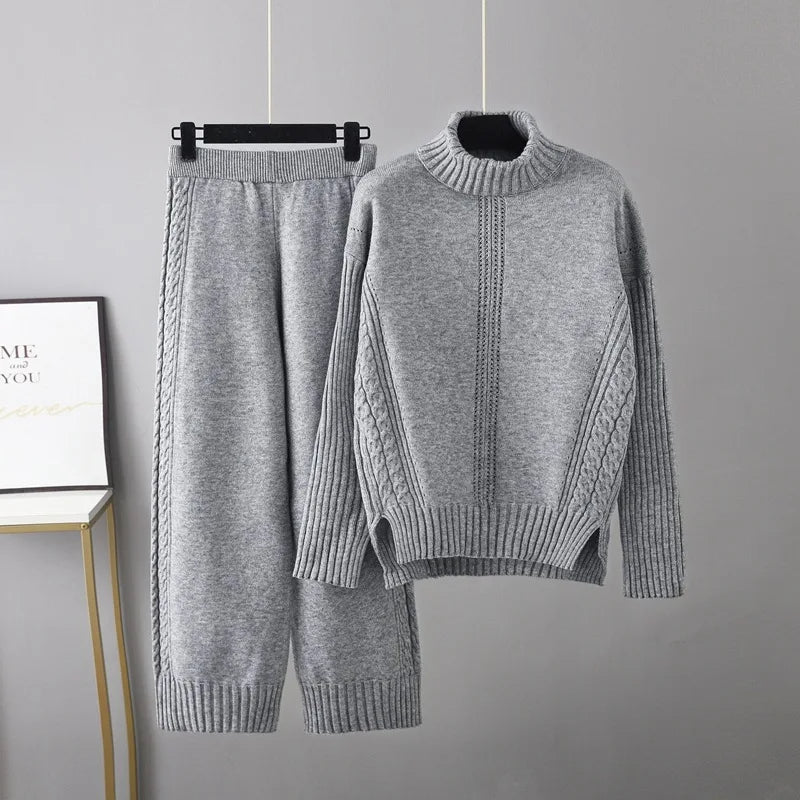 Georgia Cable Knit Lounge Set – Soft Breathable Relaxed Fit Loungewear