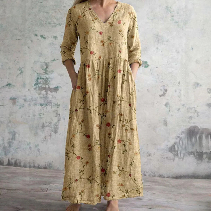 Laila Floral Maxi Dress – Lightweight Elegance with Pockets for Effortless Summer Style