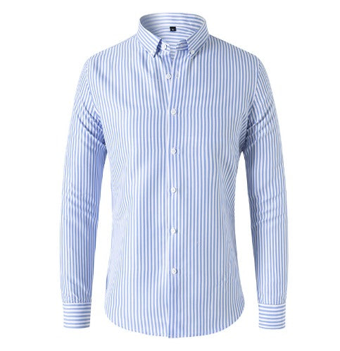 Harrison Men’s Striped Long Sleeve Shirt – Slim Fit Cotton Blend