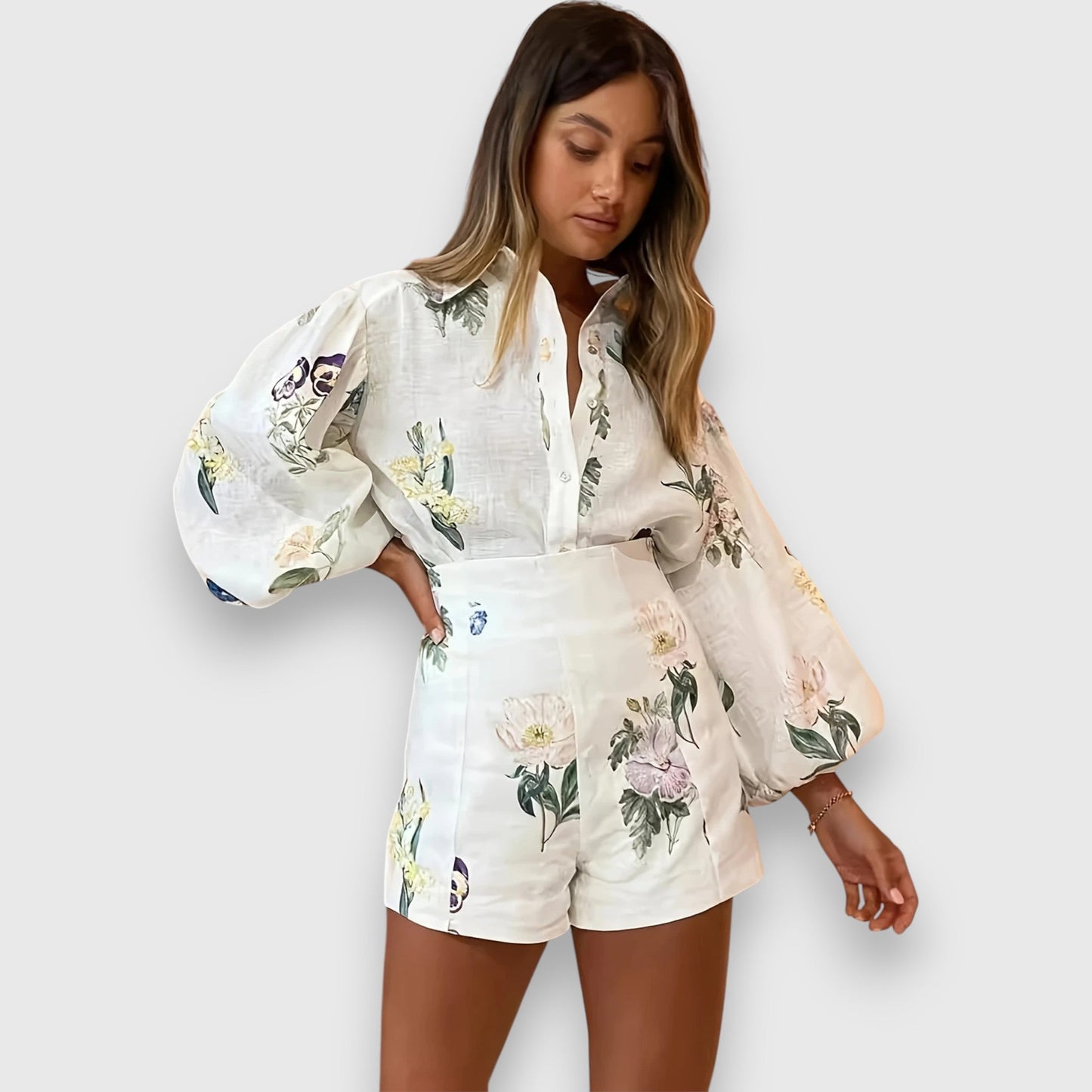 Emma Women’s Lounge Set – Vibrant Floral Two-Piece with Pockets