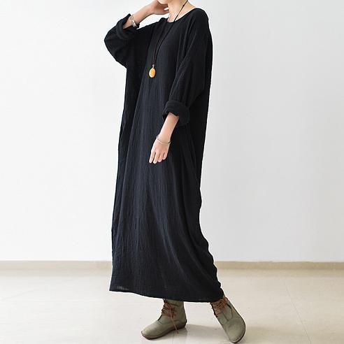Mireille Long Sleeve Maxi Dress – Soft Linen Caftan for Autumn Comfort