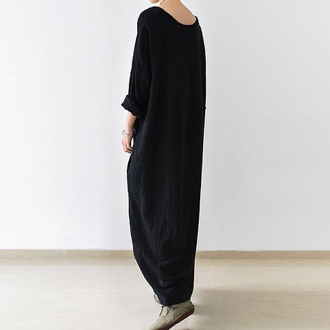 Mireille Long Sleeve Maxi Dress – Soft Linen Caftan for Autumn Comfort