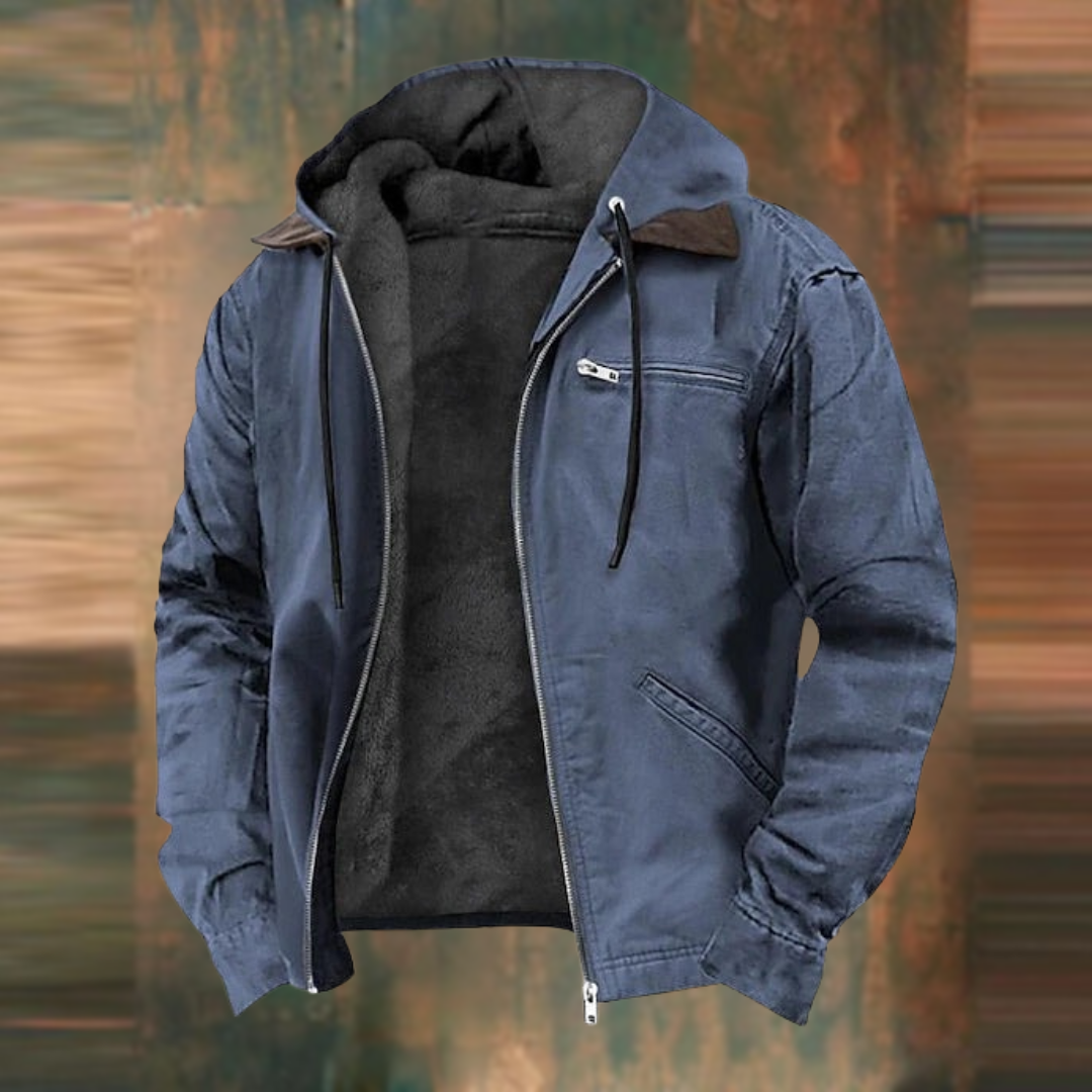 Elliot Men’s Hooded Jacket – Fleece-Lined for Winter Warmth & Casual Streetwear Style