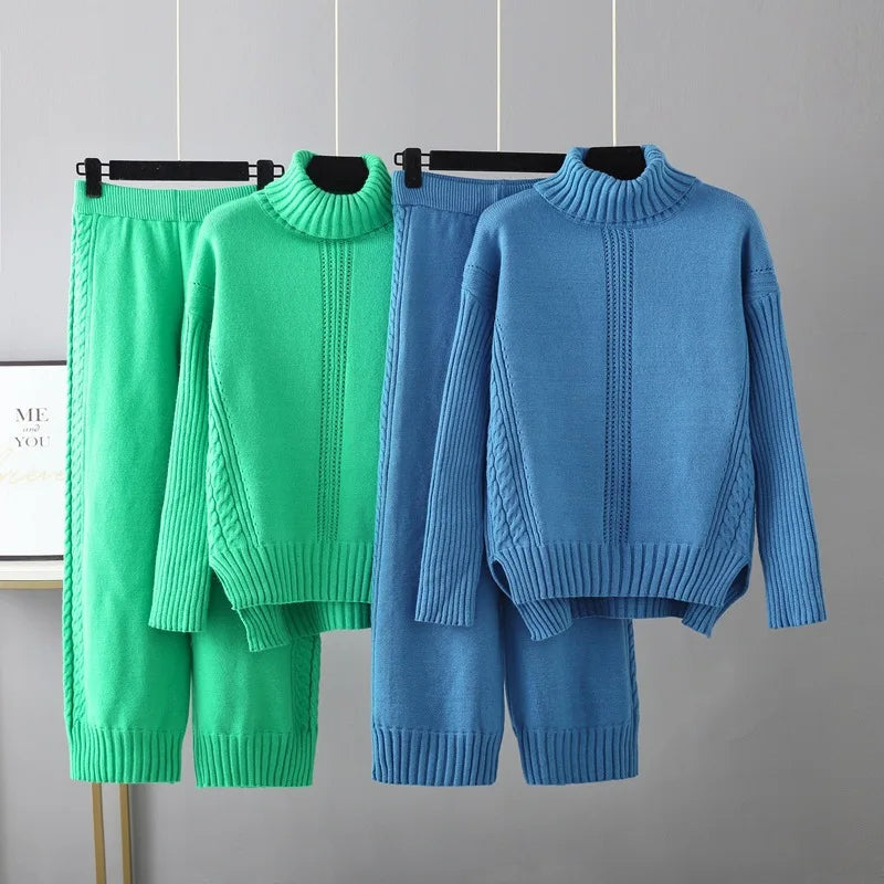 Georgia Cable Knit Lounge Set – Soft Breathable Relaxed Fit Loungewear