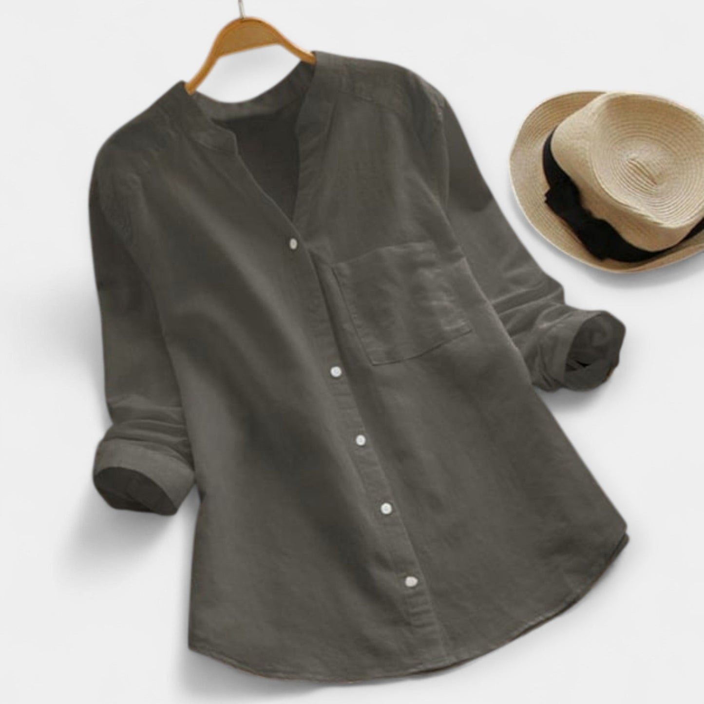 Olivia Women’s Linen Shirt – Lightweight Cotton-Linen Blend for Summer