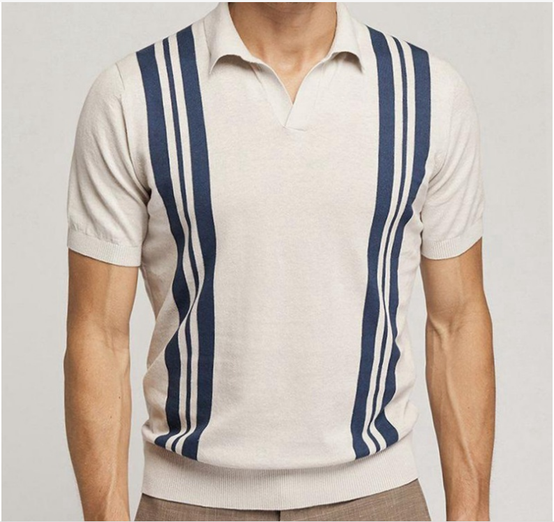 Sebastian Men’s Striped Polo Shirt – Soft Cotton Short Sleeve