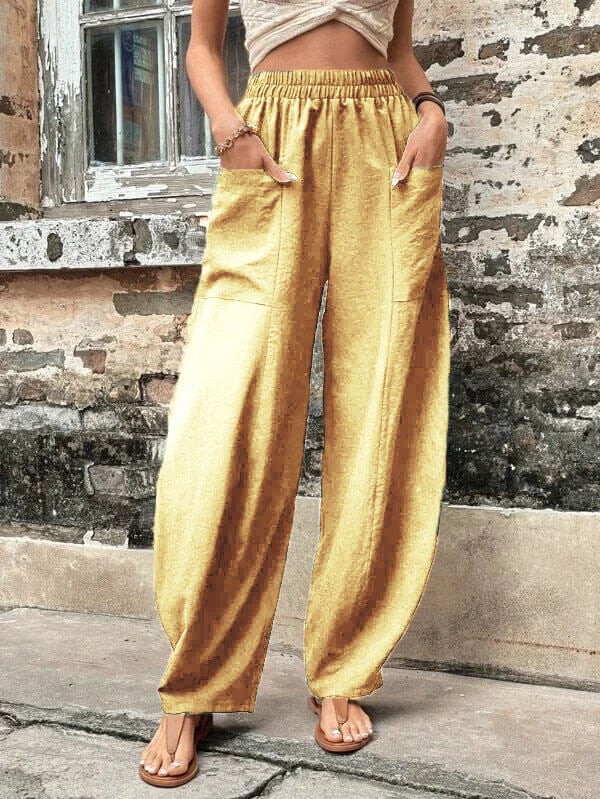 Zaira Women’s Wide-Leg Pants – Lightweight Fabric with Deep Pockets & Relaxed Fit