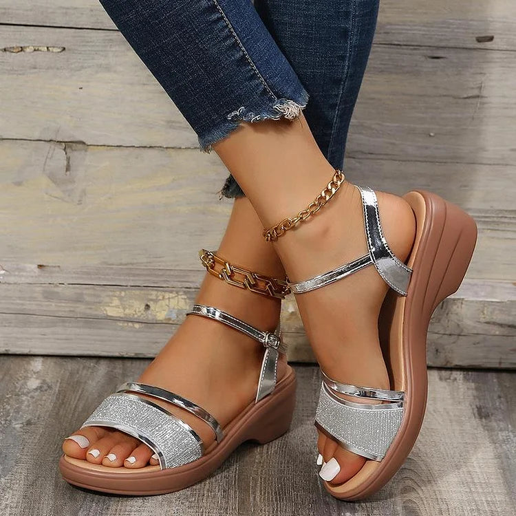 Jenia Women’s Wedge Sandals – Cushioned Platform with Chic Minimalist Style