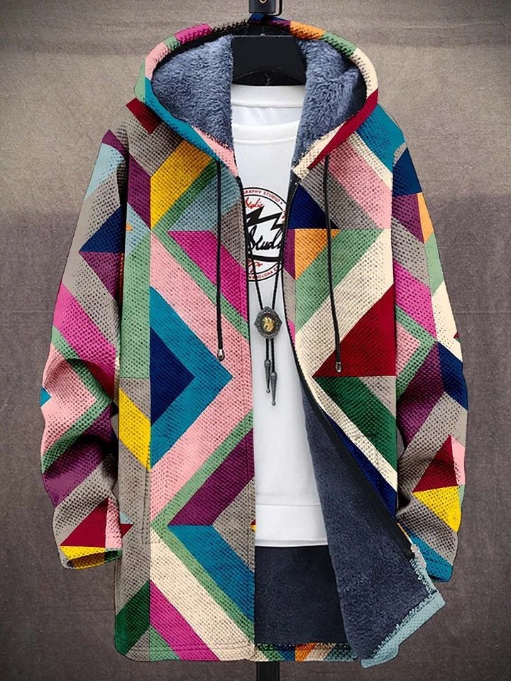 Elodie Men's Knit Jacket – Art-Inspired Print with Relaxed Fit for Casual Layering