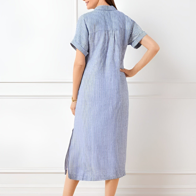 Harper Women’s Shirtdress – Lightweight Stripe Midi with Flattering Fit