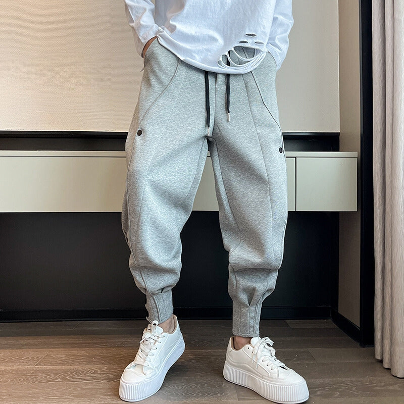 Elias Men’s Joggers – Velvet Cotton with Tapered Fit and Functional Pockets