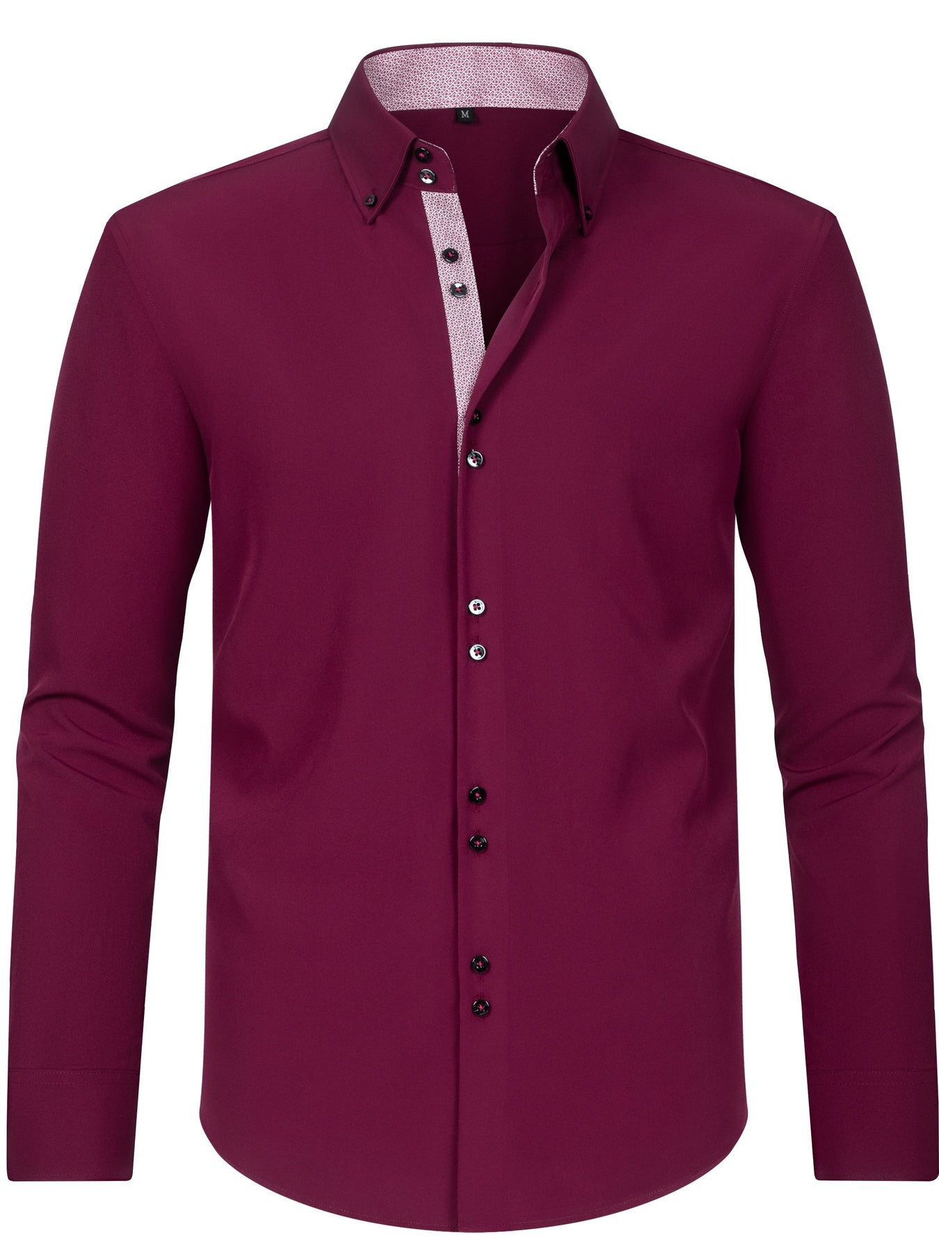Arjun Men’s Dress Shirt – Long Sleeve Slim Fit Button Down with Contrast Detail
