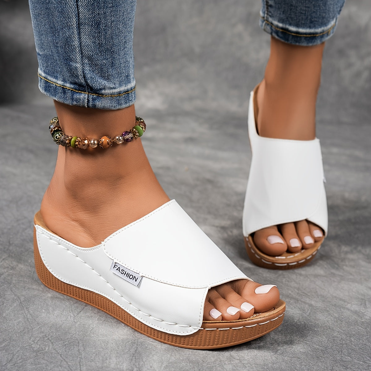 Sakura Women’s Wedge Sandals – Cushioned Slip-On Design with Arch Support