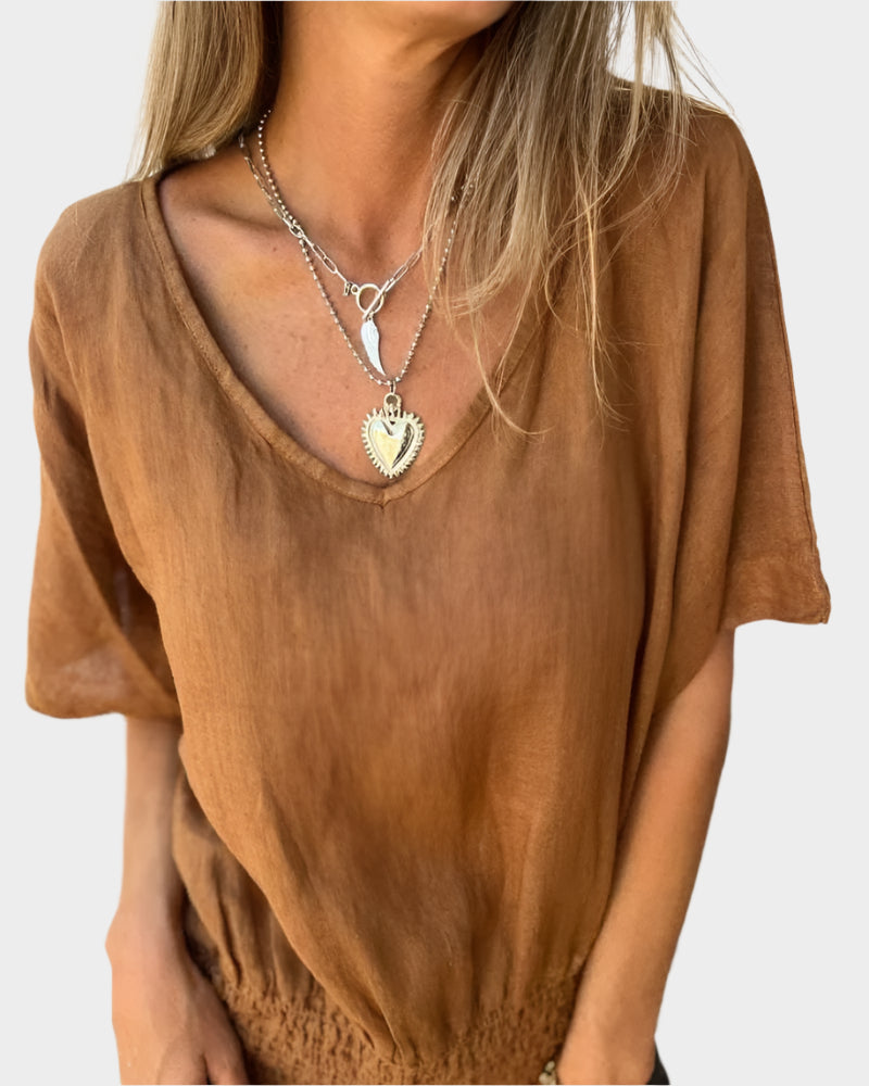 Maya Relaxed Summer Blouse – Soft Cotton Women’s Top