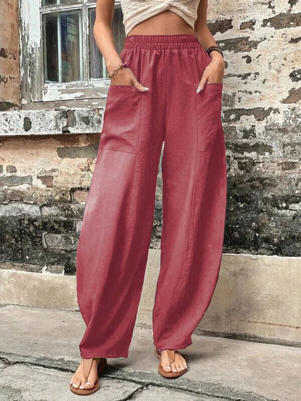 Zaira Women’s Wide-Leg Pants – Lightweight Fabric with Deep Pockets & Relaxed Fit