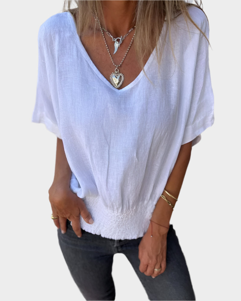 Maya Relaxed Summer Blouse – Soft Cotton Women’s Top