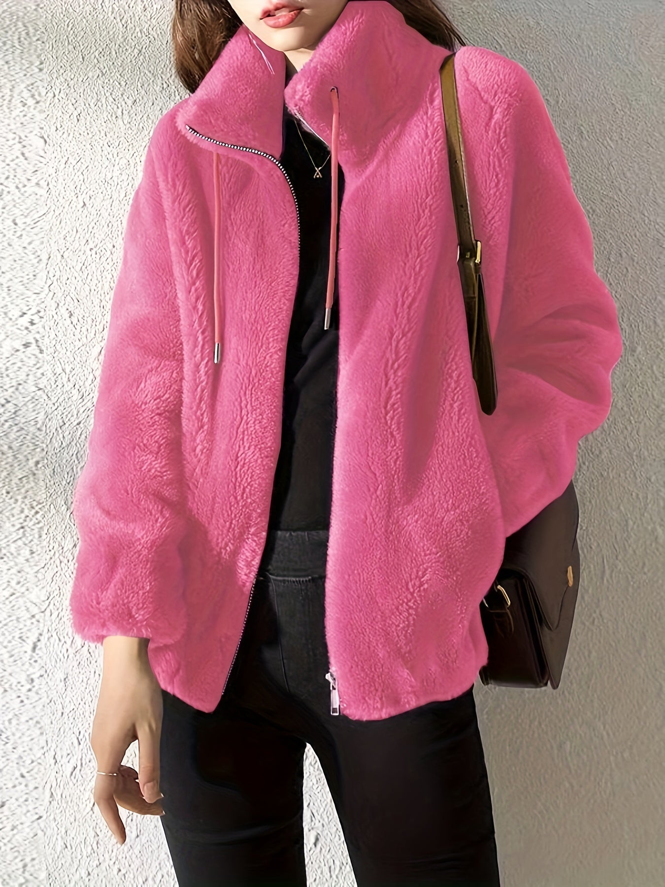 Sienna Zip Fleece Jacket – Women’s Lightweight Jacket with High Neck & Plush Texture
