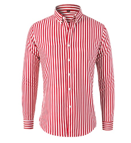 Harrison Men’s Striped Long Sleeve Shirt – Slim Fit Cotton Blend