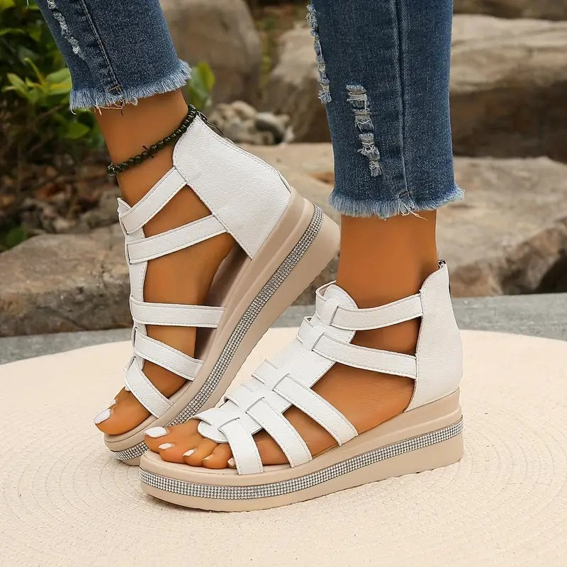 Safia Women’s Wedge Sandals – Elegant Slip-On Design with Comfortable Lift
