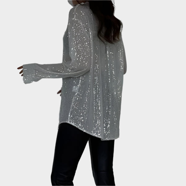 Selina Sequin Party Blouse – Sparkling Women’s Long Sleeve Top