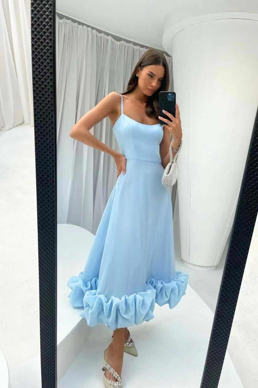 Celeste Long Sleeve Maxi Dress – Flowing Silhouette & Defined Waist for Elegant Occasions