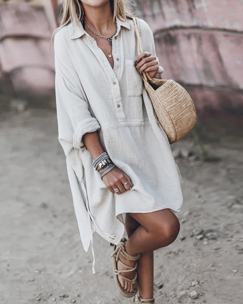 Margot Women’s Shirtdress – Relaxed Button-Up Design with Flattering Loose Fit