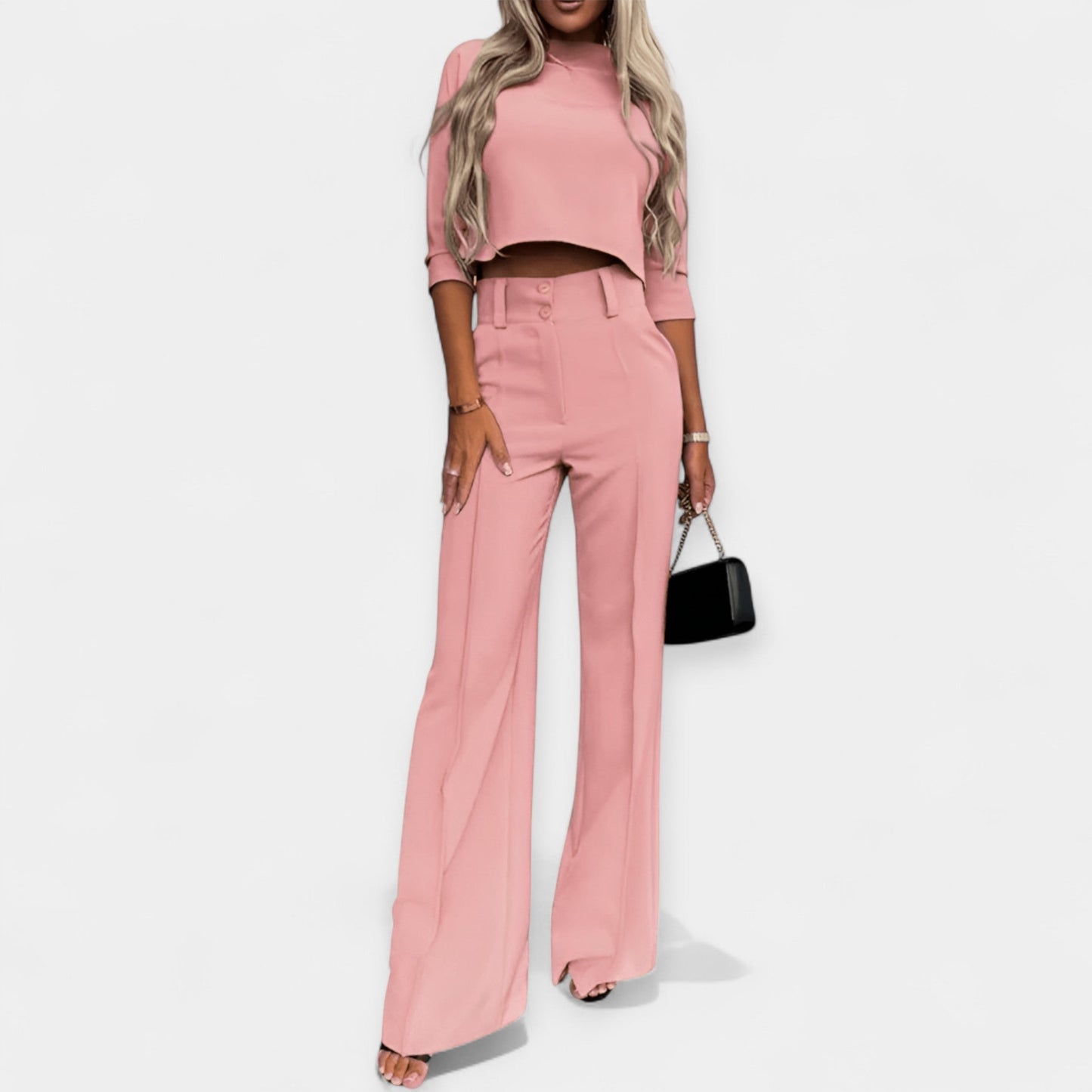 Amily Women's Lounge Set – Crop Top & Lightweight Pants Co-Ord
