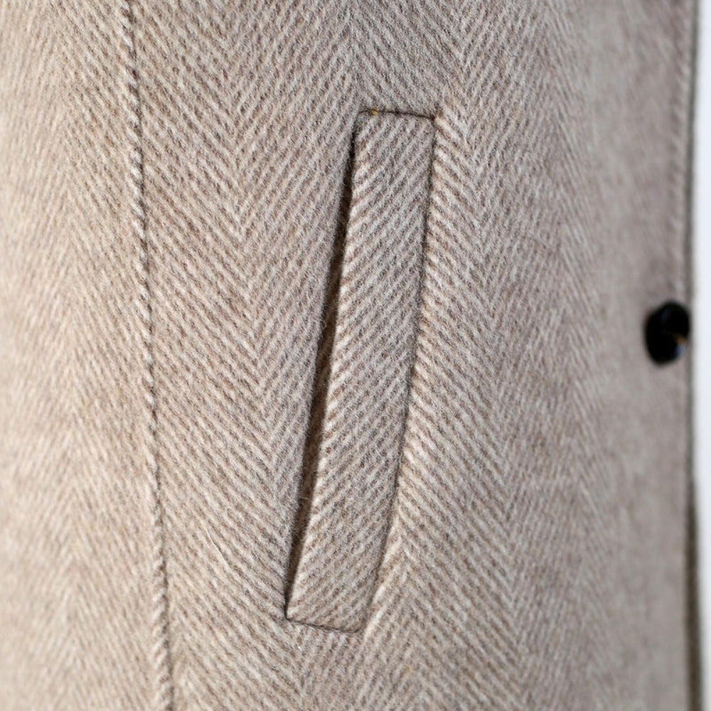 Mavrick Men’s Wool Coat – Mid-Length Cashmere Blend with Slim Fit Warmth