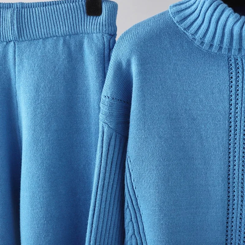 Georgia Cable Knit Lounge Set – Soft Breathable Relaxed Fit Loungewear