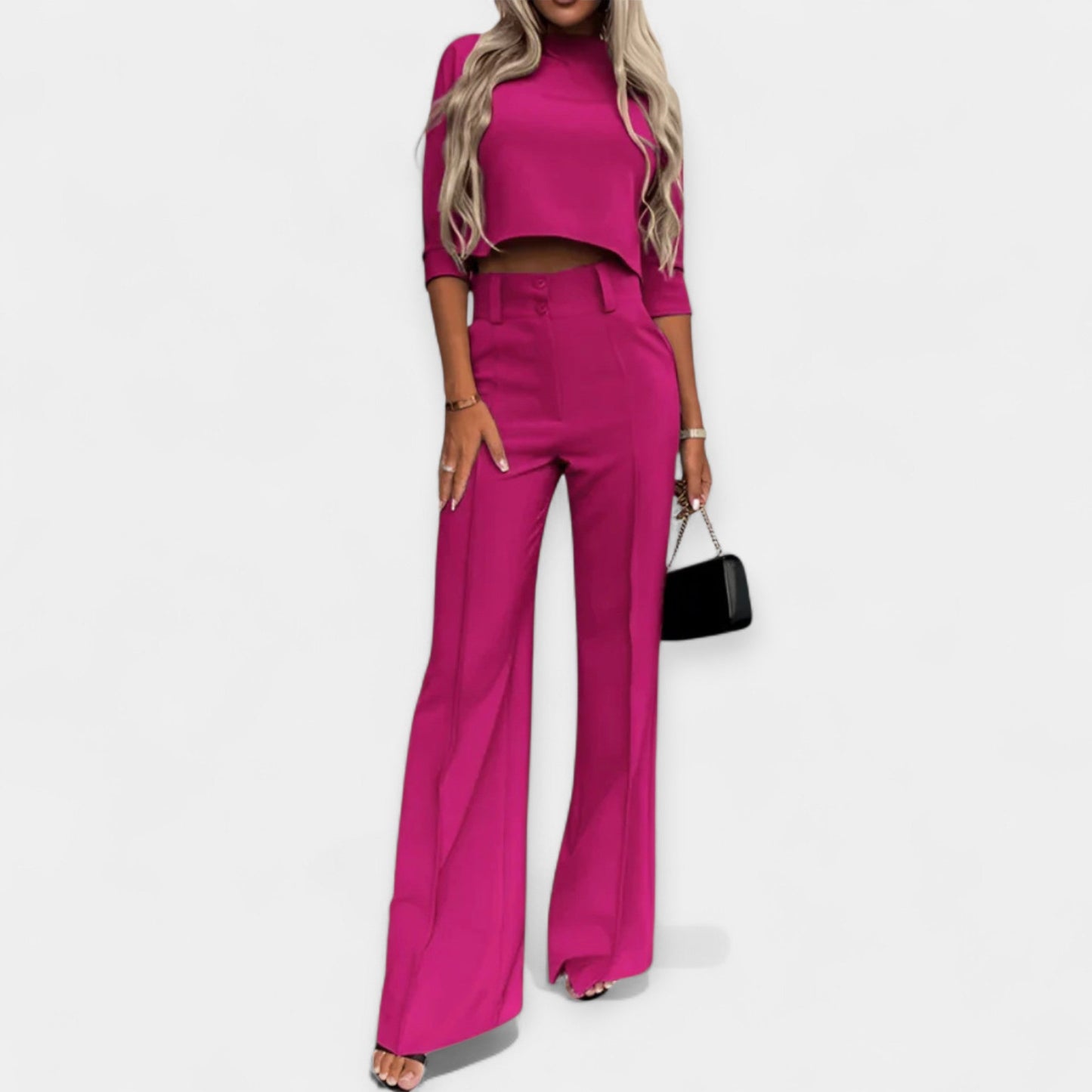 Amily Women's Lounge Set – Crop Top & Lightweight Pants Co-Ord
