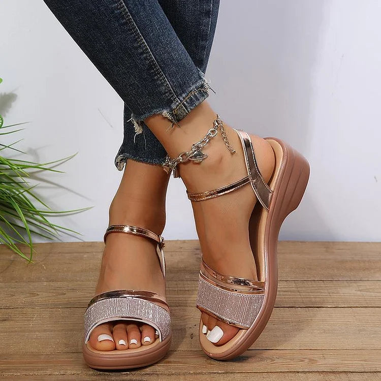 Jenia Women’s Wedge Sandals – Cushioned Platform with Chic Minimalist Style