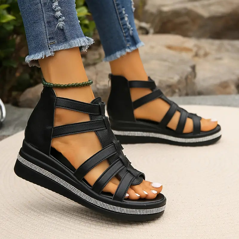 Safia Women’s Wedge Sandals – Elegant Slip-On Design with Comfortable Lift