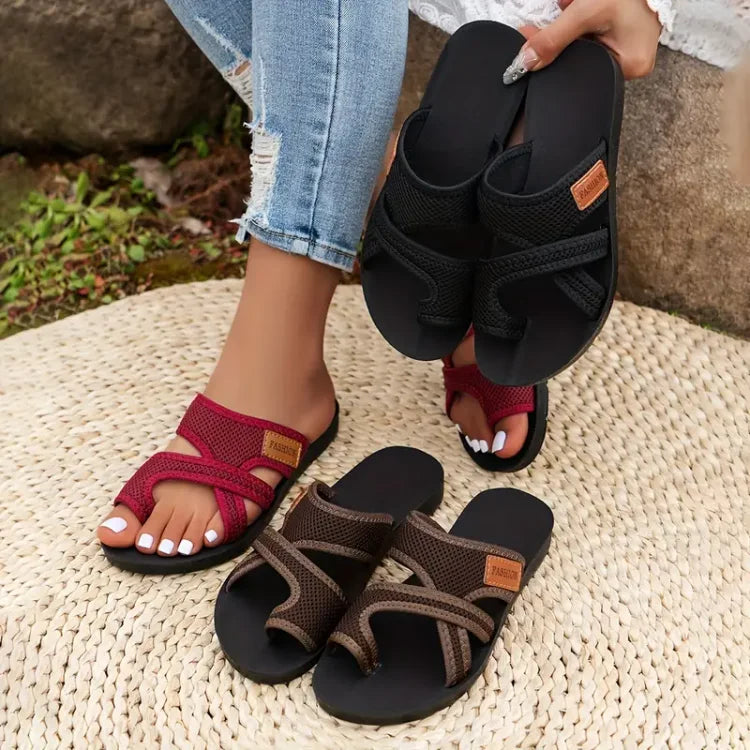 Talia Women’s Sandals – Breathable Flats with Shock-Absorbing Sole for Summer