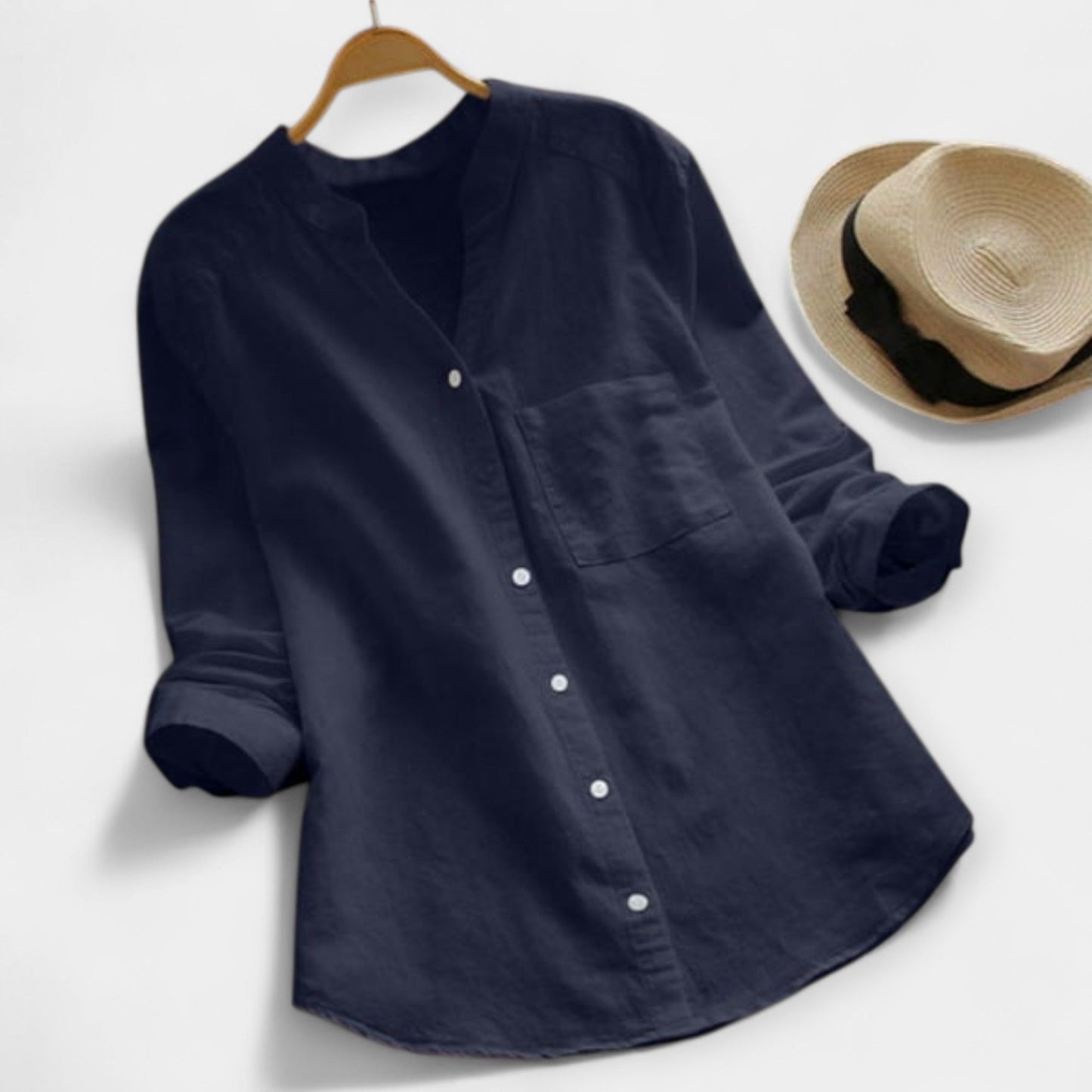 Olivia Women’s Linen Shirt – Lightweight Cotton-Linen Blend for Summer