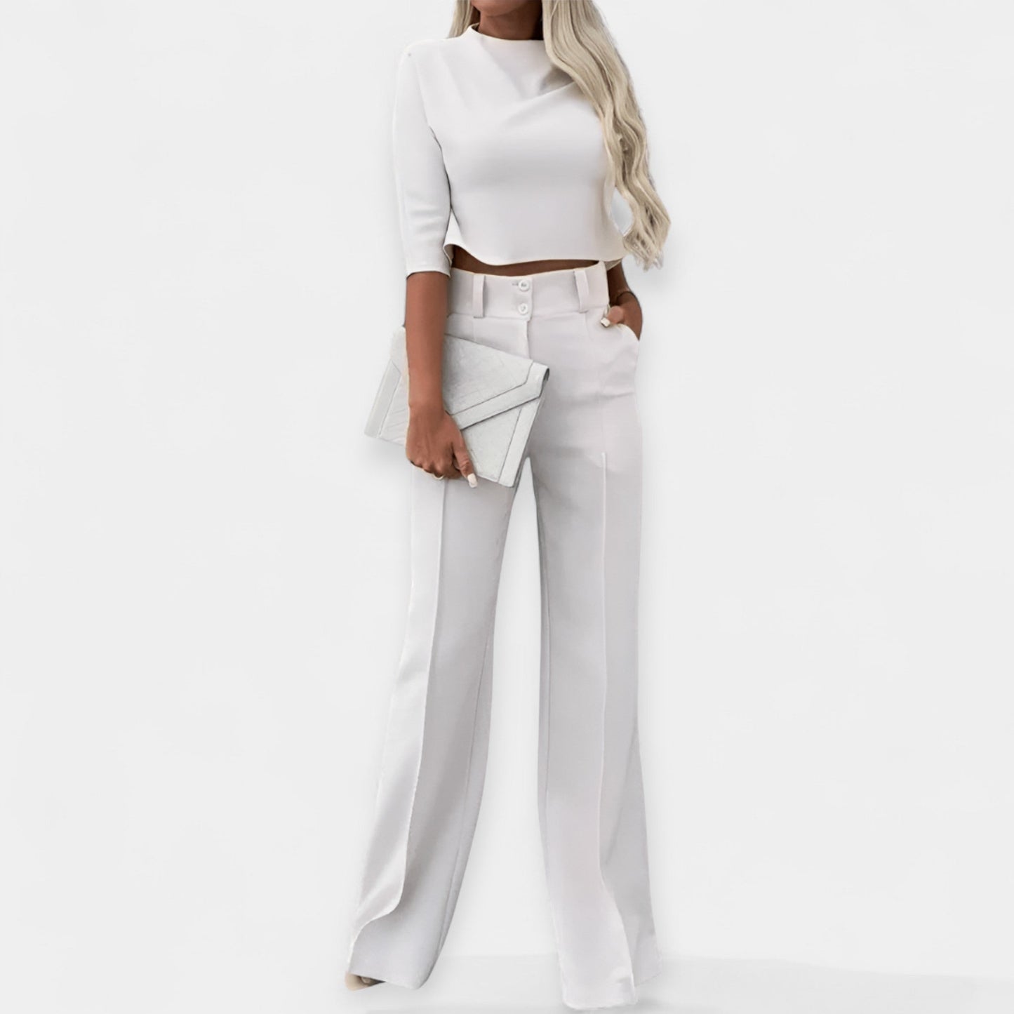 Amily Women's Lounge Set – Crop Top & Lightweight Pants Co-Ord
