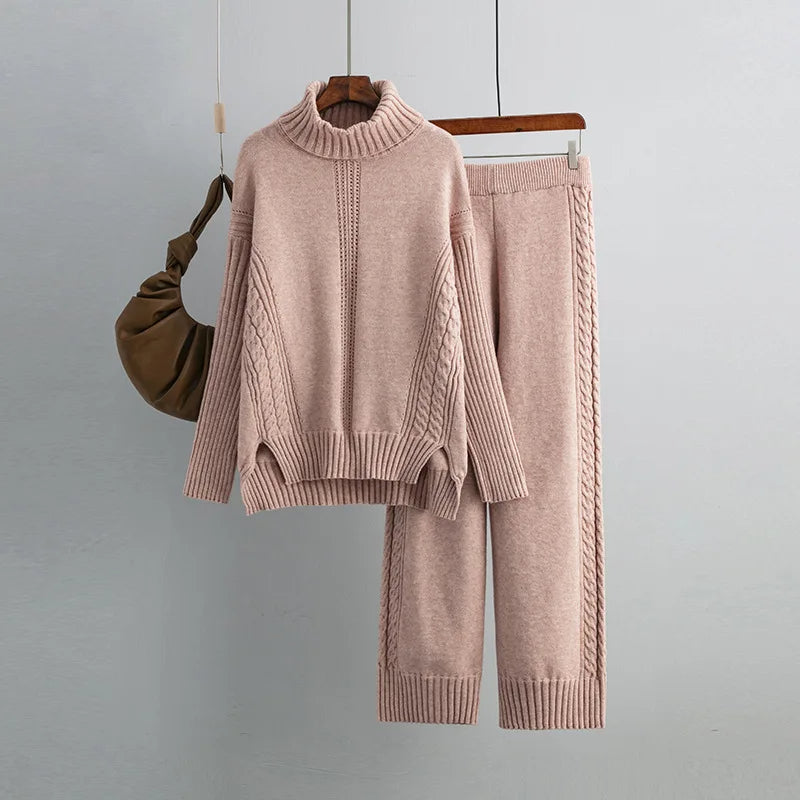 Georgia Cable Knit Lounge Set – Soft Breathable Relaxed Fit Loungewear