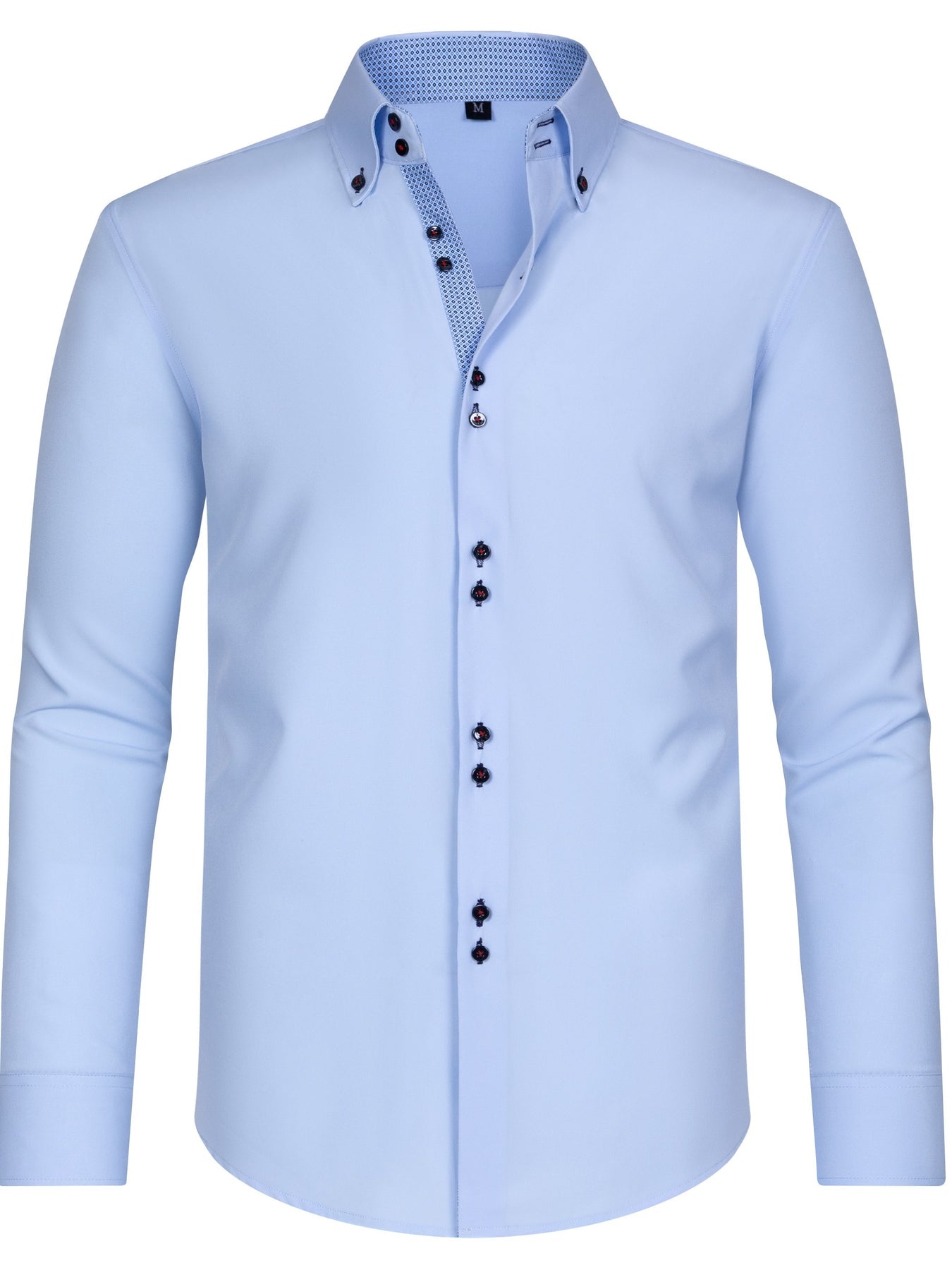 Arjun Men’s Dress Shirt – Long Sleeve Slim Fit Button Down with Contrast Detail