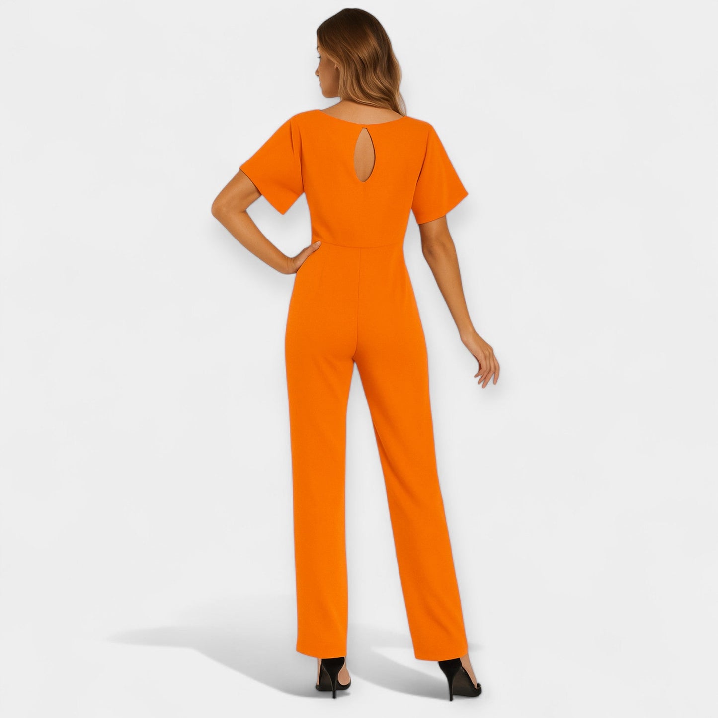 Michelle Women’s Jumpsuit – Lightweight Fabric with Adjustable Tie Belt