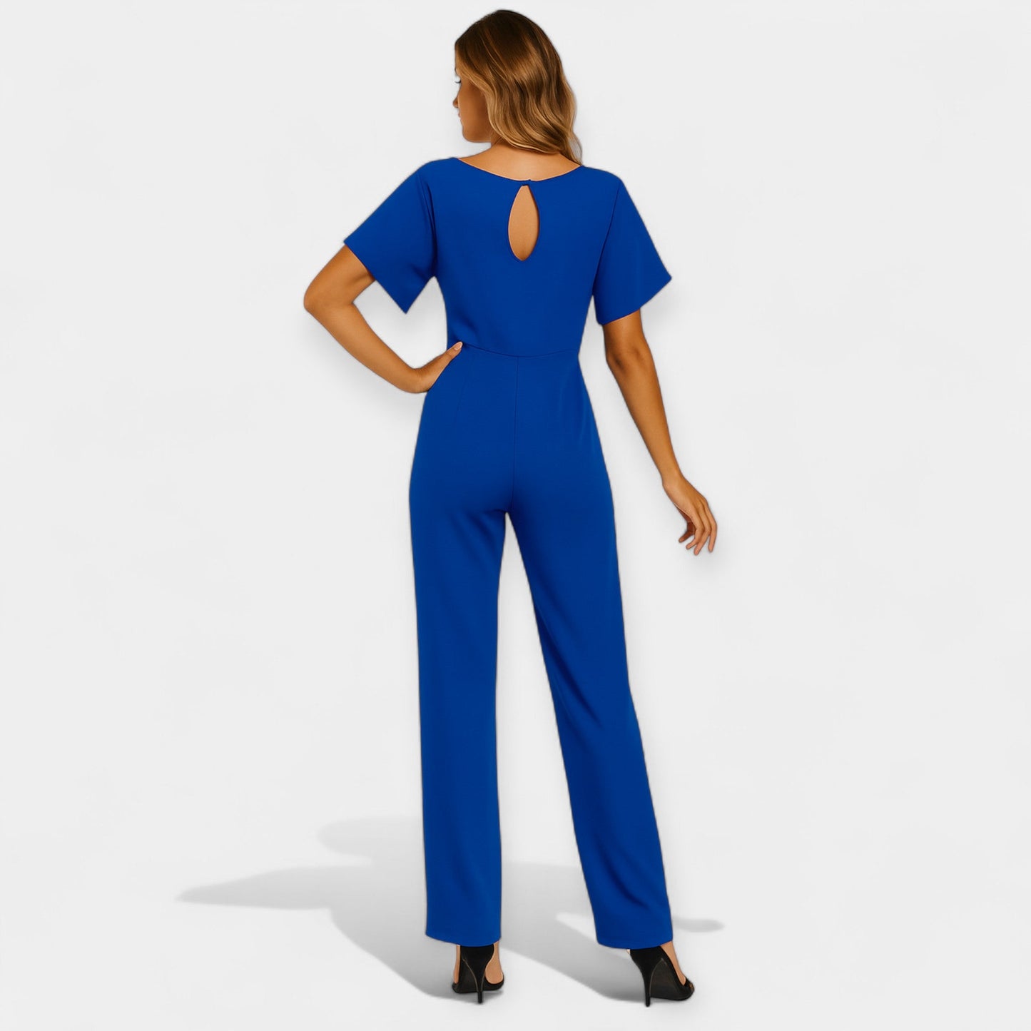Michelle Women’s Jumpsuit – Lightweight Fabric with Adjustable Tie Belt