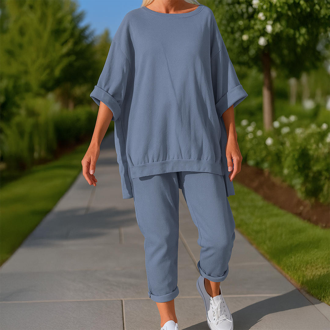 Zarina Lounge Set – Lightweight Cotton Blend with Relaxed Fit for Warmer Days