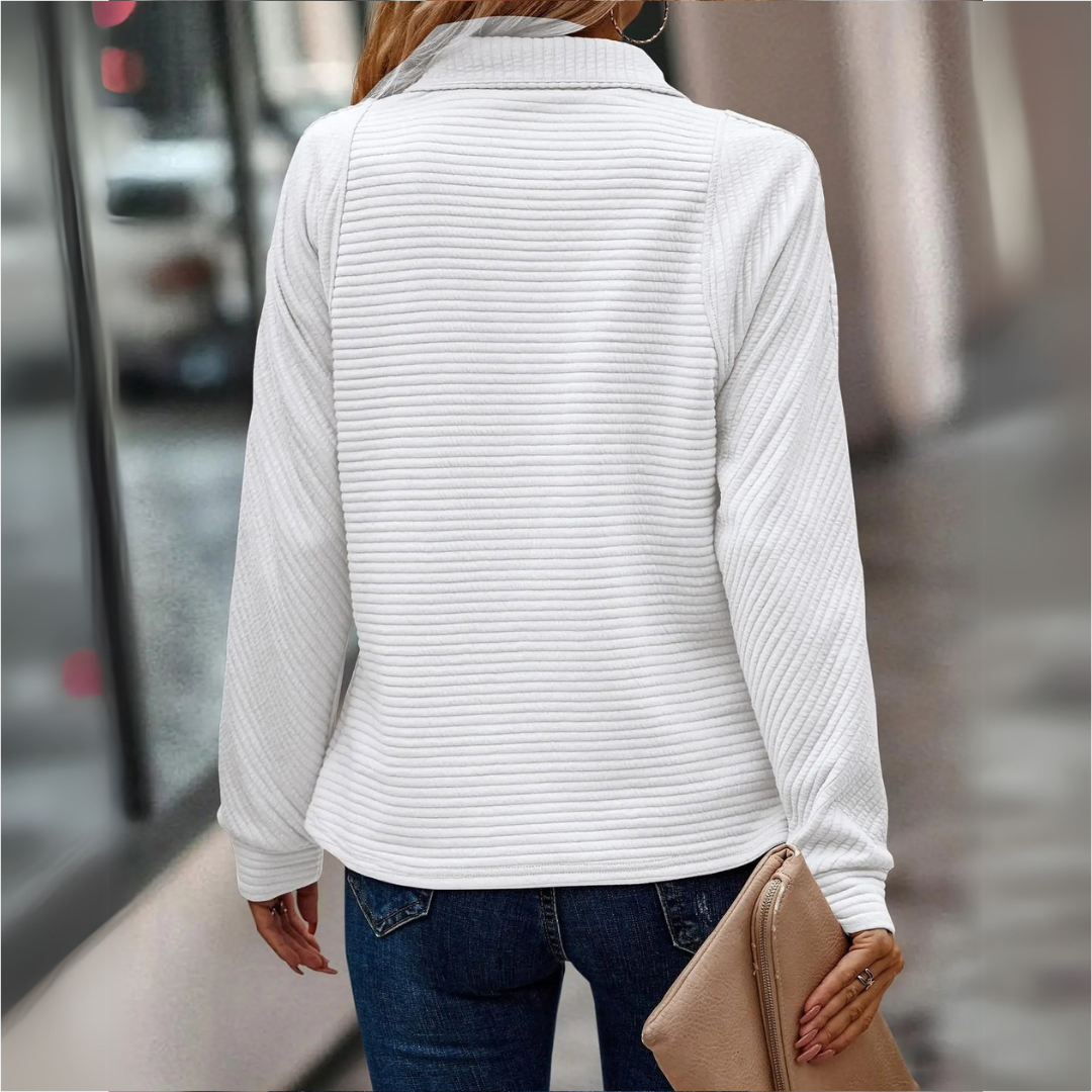Bria Women's Half-Zip Sweater – Soft Knit Pullover with Relaxed Fit for Casual Layering