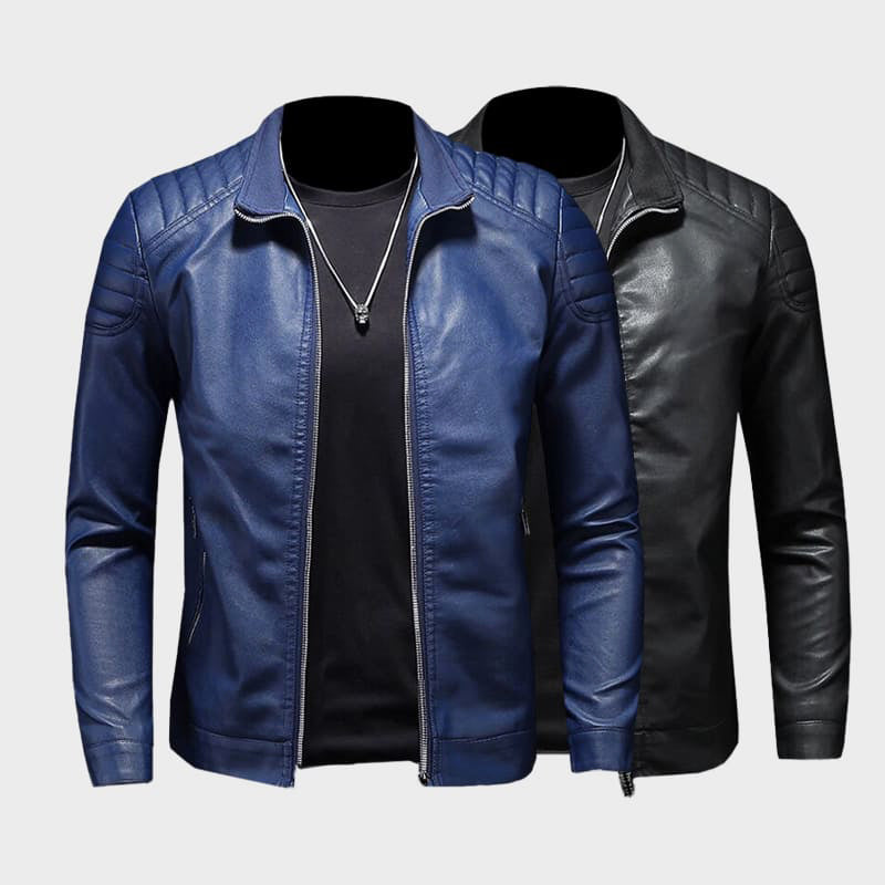 Marcus Men’s Leather Jacket – Lightweight PU Slim Fit Biker Style